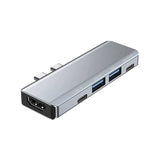 DockStation 5 EN 1 UBP UB52 Hub Adaptador Urban Balance con 5 entradas. Entradas HDMI - USB A y tipo C.Carga máxima PD de 100W.