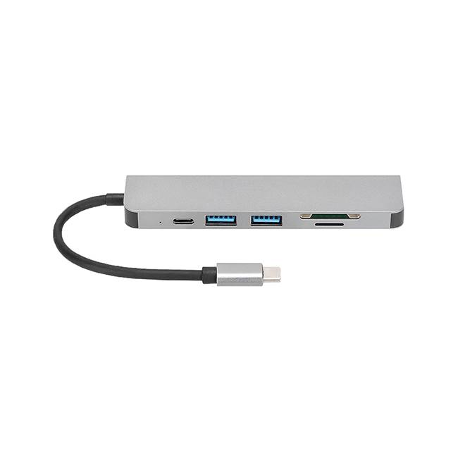 DockStation  HUB DBUGG  6 EN 1 UB GR UB61 Hub 6 en 1 UB61 Urban Balance - Con cables USB 3.0 o 2.0, HDMI y USB Tipo C. Apertura para tarjeta SD