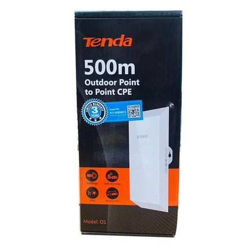 Antena O1 TENDA 2.4GHz 8 dBi PTP/PTMP - Rango de 500 Metros Exterior IP65 - Ideal para CCTV e ISP Privada - Transmisión Estable