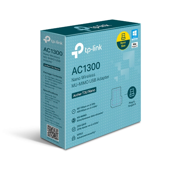 Adaptador Usb Ac1300 Nano Wireless Mu-Mimo, Tp-Link Archer T3U Nano