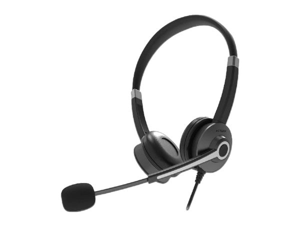 Audífono Acteck Pro HP640 Elite Series con Micrófono Flexible On Ear Centric AC-935319, USB, Color Negro.