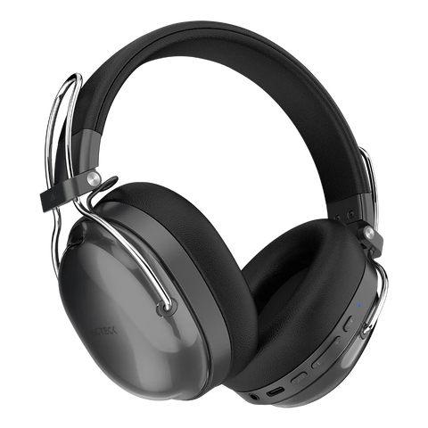Audifonos Acteck Luxe Pure Hp730, Inalámbricos Bt 5.4,  Batería 75 Hrs, Cancelación Activa De Ruido, Micrófono Omnidireccional, Memory Foam