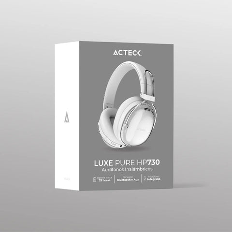 Audifonos Acteck Luxe Pure Hp730, Inalámbricos, Bt 5.4, Batería 75 Hrs, Cancelación Activa De Ruido, Memory Foam