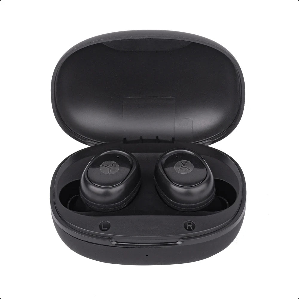 Audífonos Inalámbricos Techzone Tzws03 Con Estuche De Carga Negro
