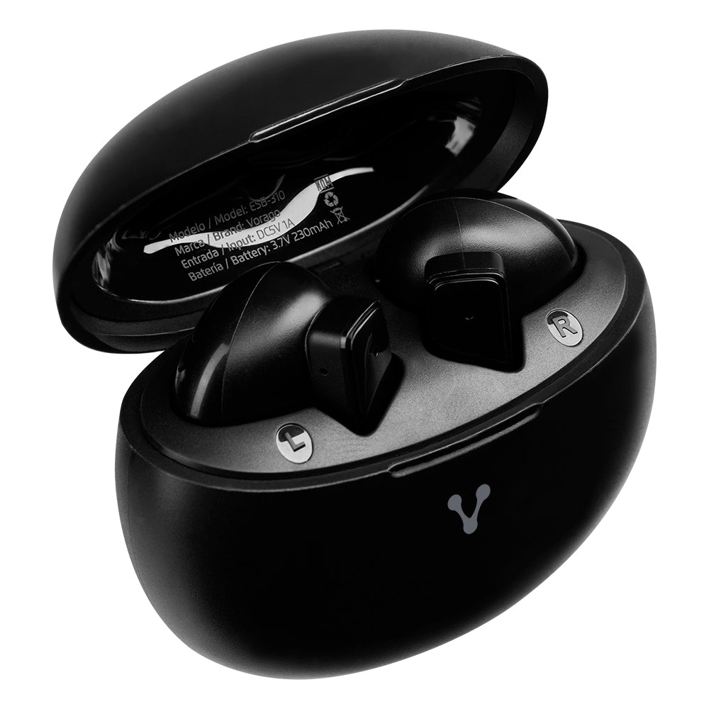 Audifonos Vorago Earbud Bt Tws 5.4 6Hrs + 3 Cargas Tactil Usb-C Negro (Esb-310-Bk)