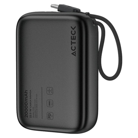 Cargador Powerbank Acteck Energon Go Plug Max PG80 - Capacidad 20,000mAh - Carga Rápida para Múltiples Viajes
