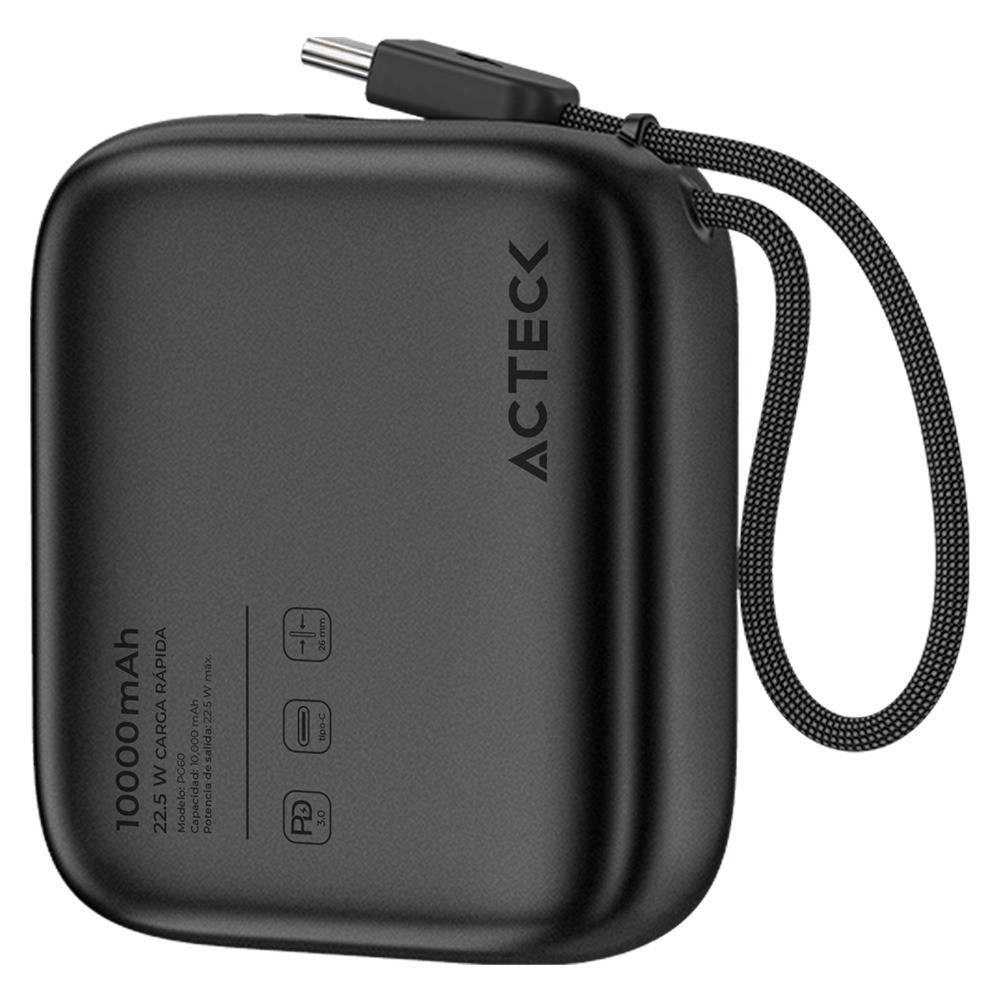 Cargador Powerbank Acteck Energon Go Plug Pro PG60 - Capacidad 10,000mAh - Energía Portátil para Todo el Día