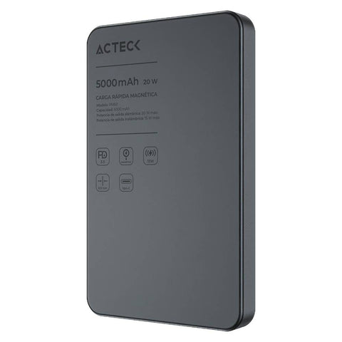 Cargador Powerbank Acteck Energon Go Slim Pro PM50 - Capacidad 5,000mAh - Diseño Ultrafino para Llevar en el Bolsillo