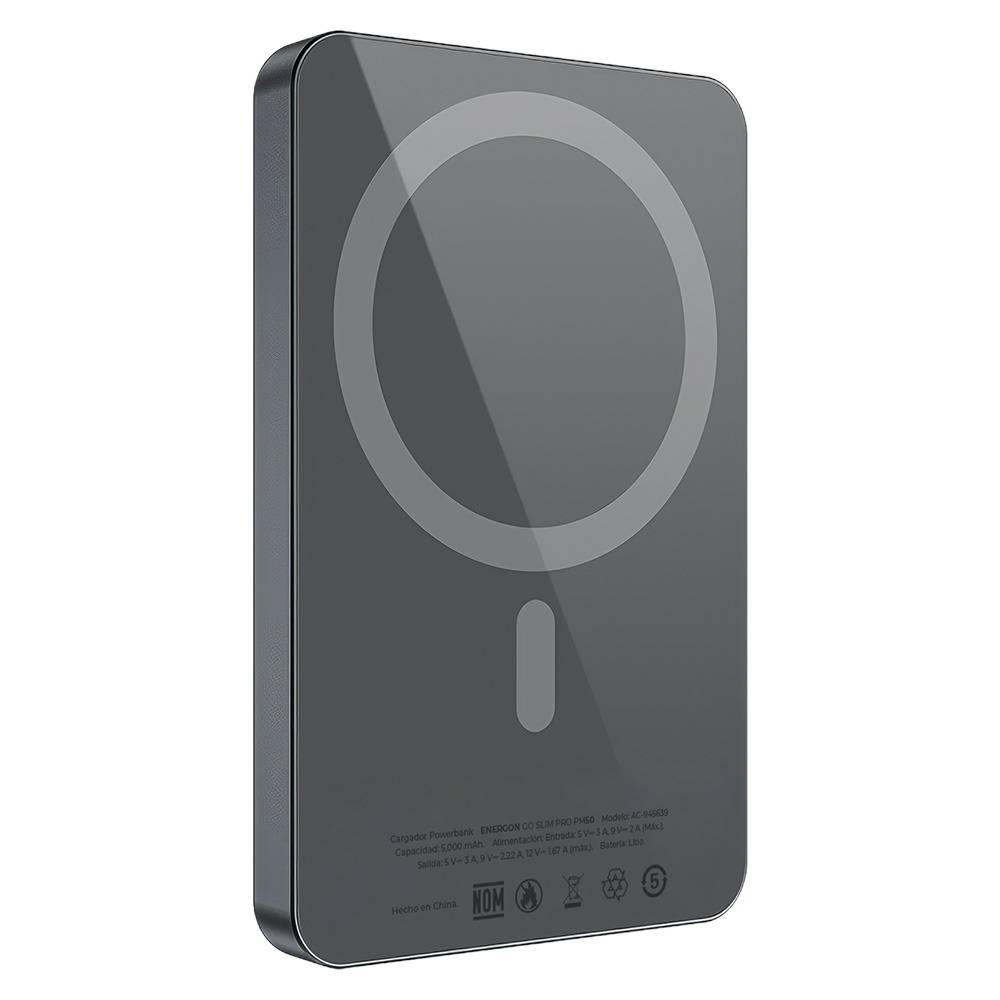 Cargador Powerbank Acteck Energon Go Slim Pro PM50 - Capacidad 5,000mAh - Diseño Ultrafino para Llevar en el Bolsillo