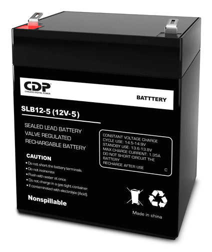 Batería SLB-12/5 12V 5Ah Sellada - Libre de Mantenimiento No Derramable - Mayor Durabilidad y Seguridad - Alta Calidad