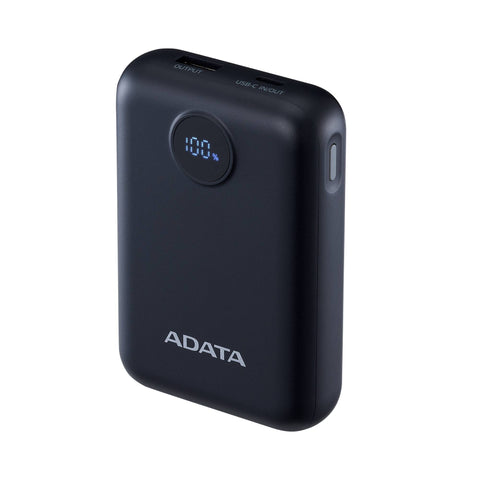 PowerBank ADATA C100 10,000 mAh Negro - Carga Simultánea de 2 Dispositivos e Indicador LED - Energía Portátil Confiable - Nuevo