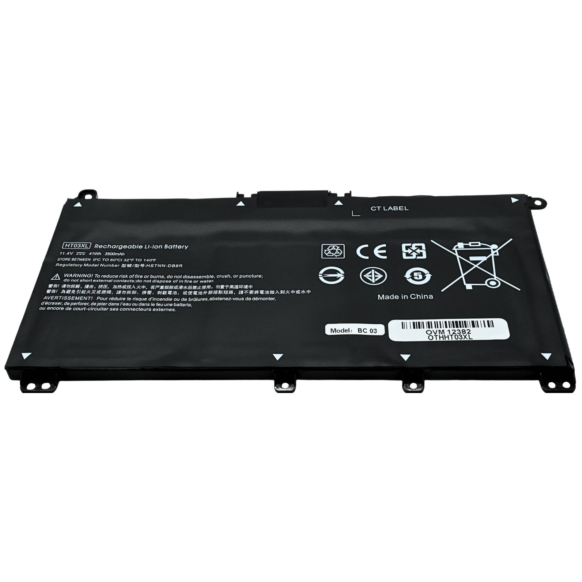 Batería para Laptop Ovaltech OTHHT03XL 3630mAh 11.55V para HP 14-CE, 15-DA y HP 240 G7 Energía de Larga Duración Nueva