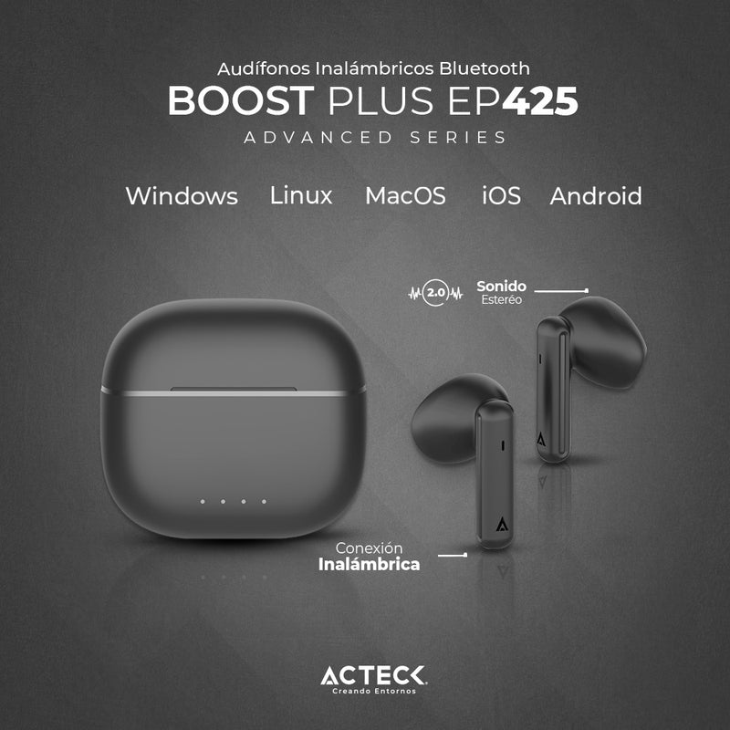 Audífonos Inalámbricos Bluetooth In Ear Boost Plus EP425 Esential Series -