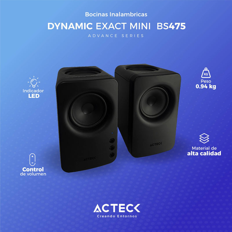 Bocinas ACTECK BS475 - 2.0, 5 W, Negro, 50 - 18000 Hz