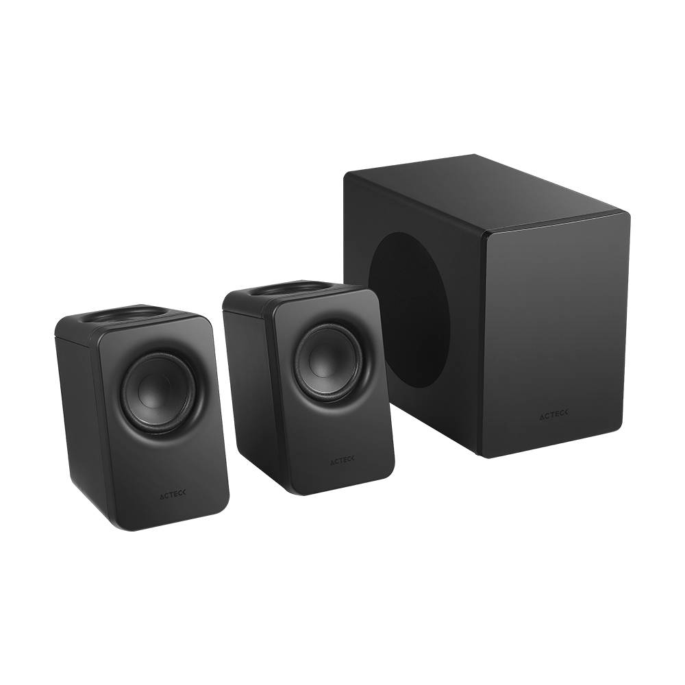 Bocinas de Estudio Acteck Dynamic Exact Mini BS495 - Audio Estéreo 2.1 con Subwoofer 60W RMS - Sonido Potente y Alta Fidelidad