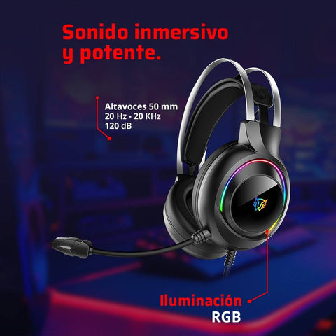 Headset Gamer Alámbrico Balam Rush Hesix II HS688 - Sonido Envolvente y Altavoces 50mm - Audio Inmersivo Azender Series - Nuevo
