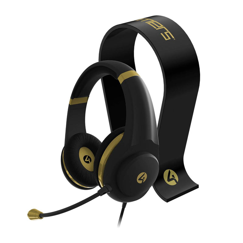 Auriculares para juegos 4Gamers XP-GOLDR-BLK-4G (Color Negro-Dorado)