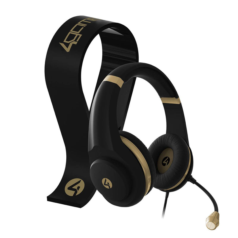 Auriculares para juegos 4Gamers XP-GOLDR-BLK-4G (Color Negro-Dorado)