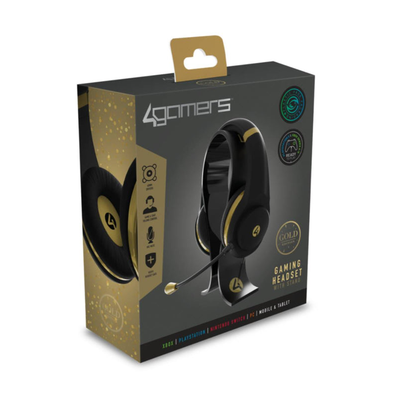 Auriculares para juegos 4Gamers XP-GOLDR-BLK-4G (Color Negro-Dorado)