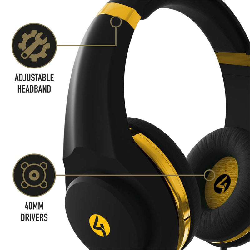 Auriculares para juegos 4Gamers XP-GOLDBLK-M-4G (Color Negro-Dorado)