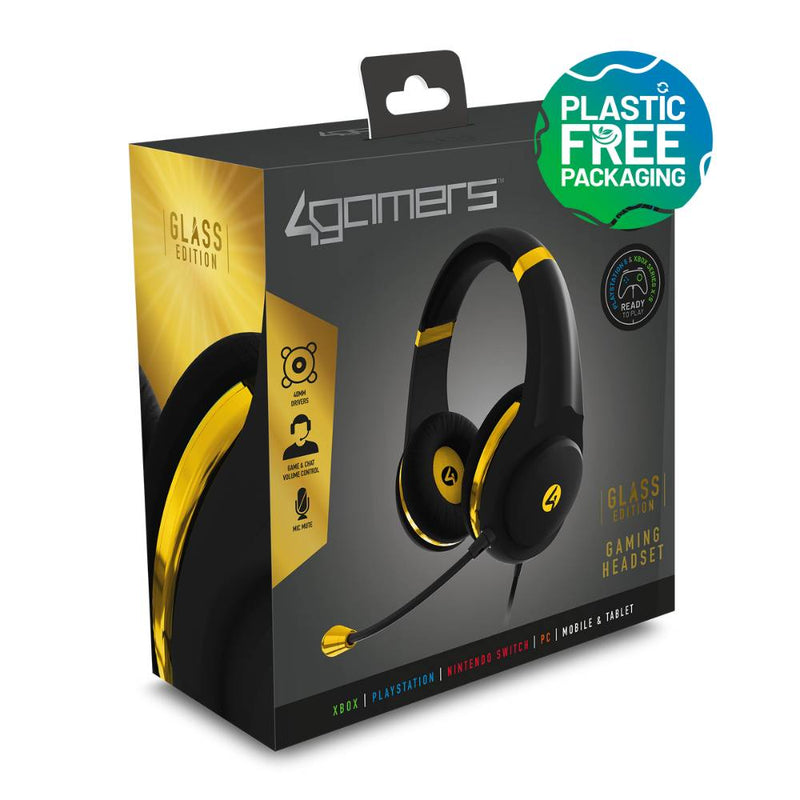 Auriculares para juegos 4Gamers XP-GOLDBLK-M-4G (Color Negro-Dorado)