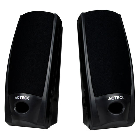 Bocinas Estéreo Acteck AX-2500 - Conexión Auxiliar 3.5mm y Cable 1.2M - Sonido Claro para Escritorio - Nuevo