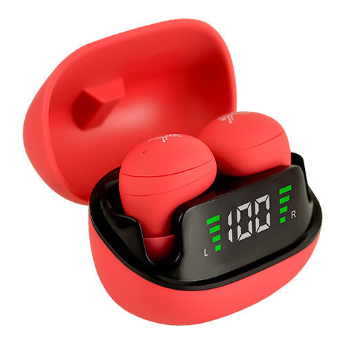Audífonos Inalámbricos Bluetooth Perfect Choice Tiny Beatz Rojo - Tamaño Mini Ultra Compacto - Comodidad Máxima