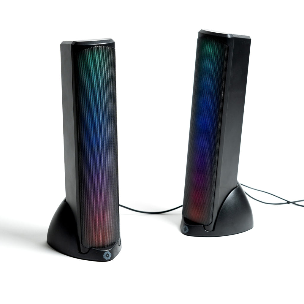 Bocinas Inalámbricas Gamer VORTRED Aura - Sonido HQ con Conexión Bluetooth y Luz RGB - Ambientación Perfecta de Escritorio - Audio Potente