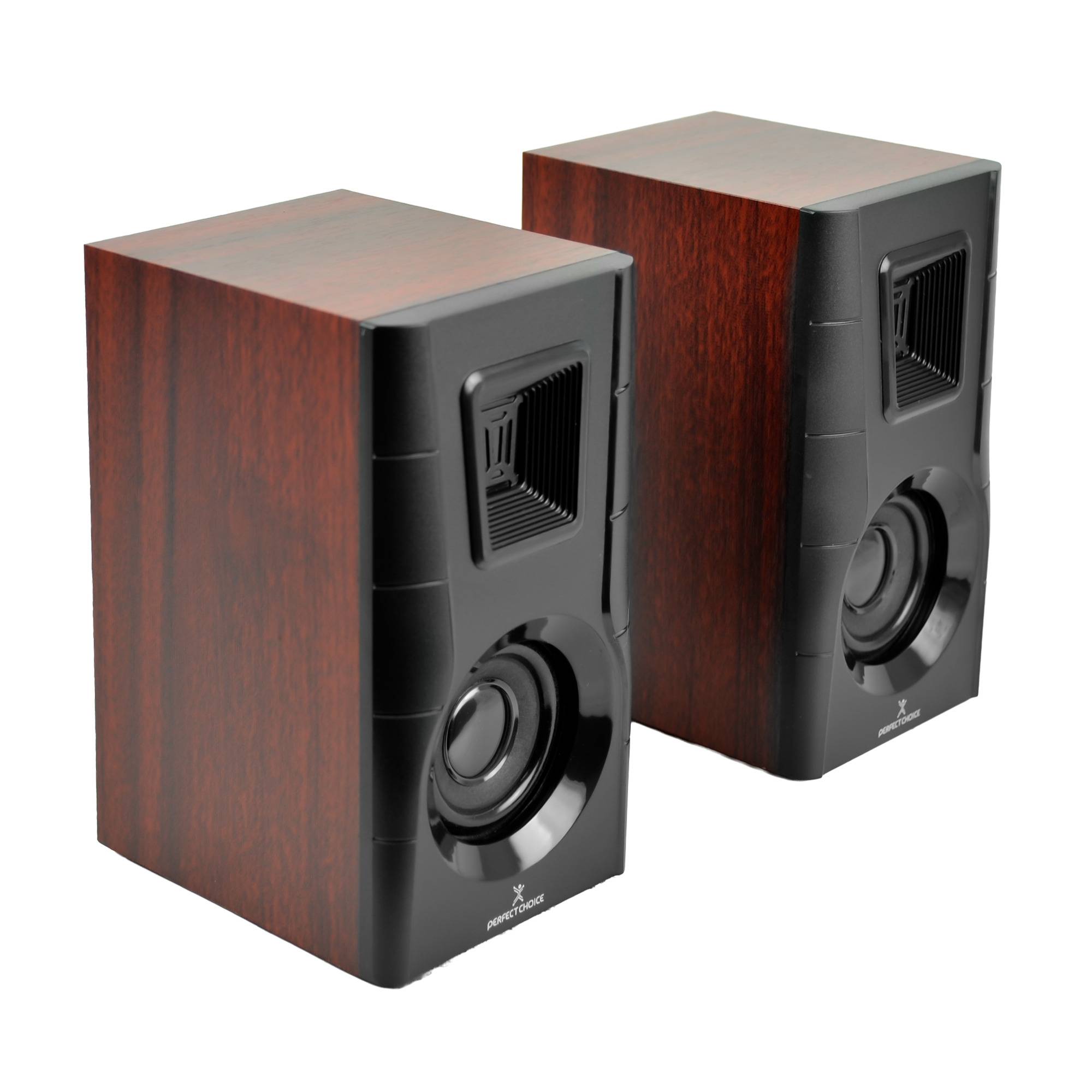 Bocinas para Computadora Perfect Choice Meridian Sonido 2.0 - Elegante Acabado de Madera - Audio Envolvente