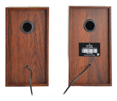 Bocinas para Computadora Perfect Choice Meridian Sonido 2.0 - Elegante Acabado de Madera - Audio Envolvente