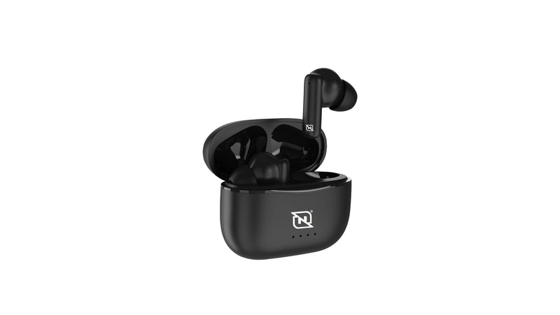 Audifonos in-ear ntws-103 bluetooth 5.3 tws super bass manos libres hasta 5 hrs de duración - 4 indicadores de carga en dock, negro