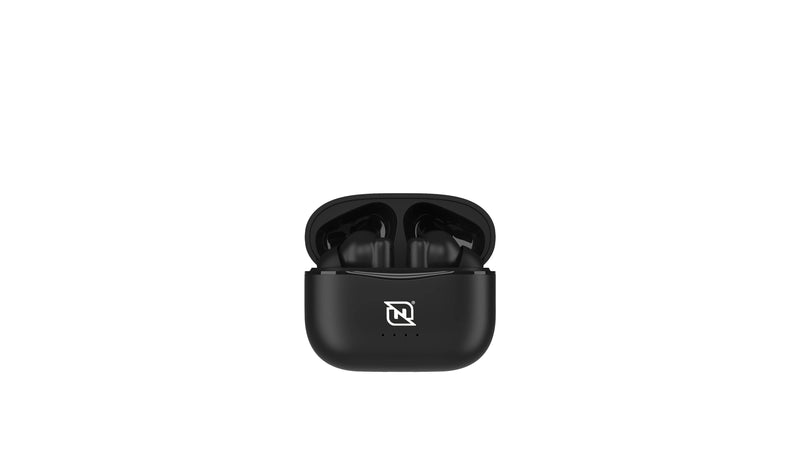 Audifonos in-ear ntws-103 bluetooth 5.3 tws super bass manos libres hasta 5 hrs de duración - 4 indicadores de carga en dock, negro