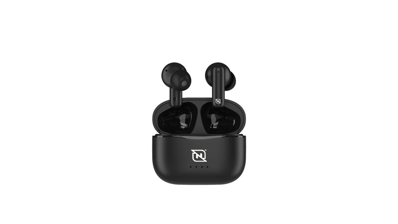 Audifonos in-ear ntws-103 bluetooth 5.3 tws super bass manos libres hasta 5 hrs de duración - 4 indicadores de carga en dock, negro