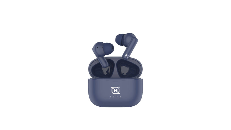 Audifonos in-ear ntws-103 bluetooth 5.3 tws super bass manos libres hasta 5 hrs de duración - 4 indicadores de carga en dock, azul