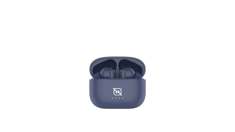 Audifonos in-ear ntws-103 bluetooth 5.3 tws super bass manos libres hasta 5 hrs de duración - 4 indicadores de carga en dock, azul