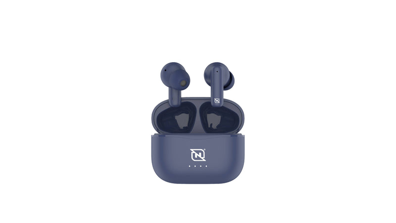 Audifonos in-ear ntws-103 bluetooth 5.3 tws super bass manos libres hasta 5 hrs de duración - 4 indicadores de carga en dock, azul