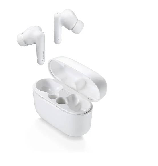 Audífonos Panasonic Bluetooth In-Ear Blancos - 26 Horas de Uso Continuo con Bajo XBS - Control Táctil Avanzado - Elegancia Pura
