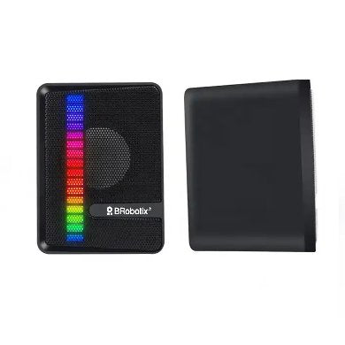 BOCINA ALAMBRICA - STEREO, USB +  3.5 MM, C/CONTROL DE VOLUMEN, ANTIDESLIZANTE, DE ESCRITORIO, P/PC/LAPTOP, NEGRO BROBOTIX 963920