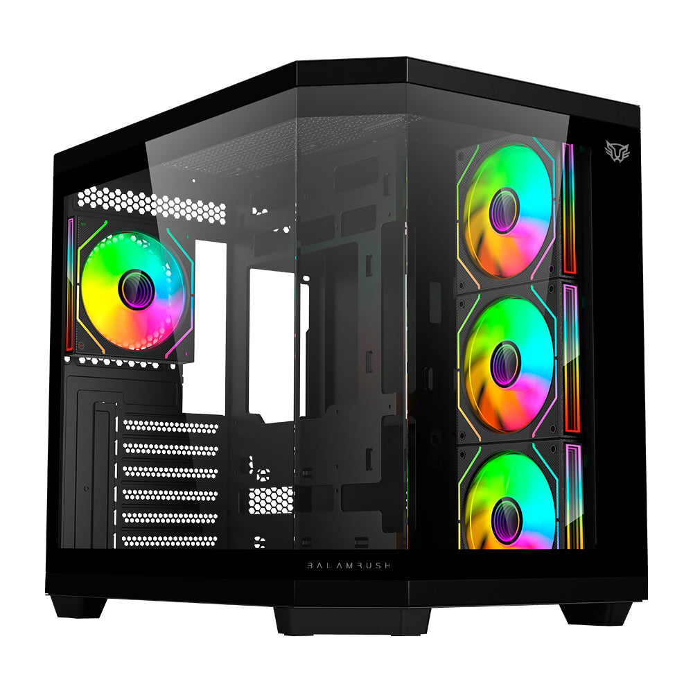 Gabinete Balam Rush Med Tor Tank 9600 Usb 3.0, 4 Ventiladores Argb, Negro (Br-938679)