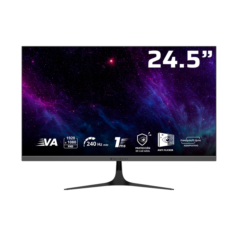 Monitor Balam Rush Gamer 24.5"" Va Cosmos Edge Mce245P 240 Hz 1Ms Negro
