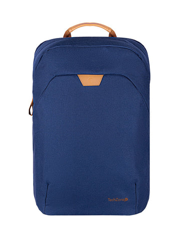 Backpack ECO HERO Techzone de 15.6 , 2 compartimientos, 1 acolchado para laptop, color Azul, GARANTIA LIMITADA DE POR VIDA.