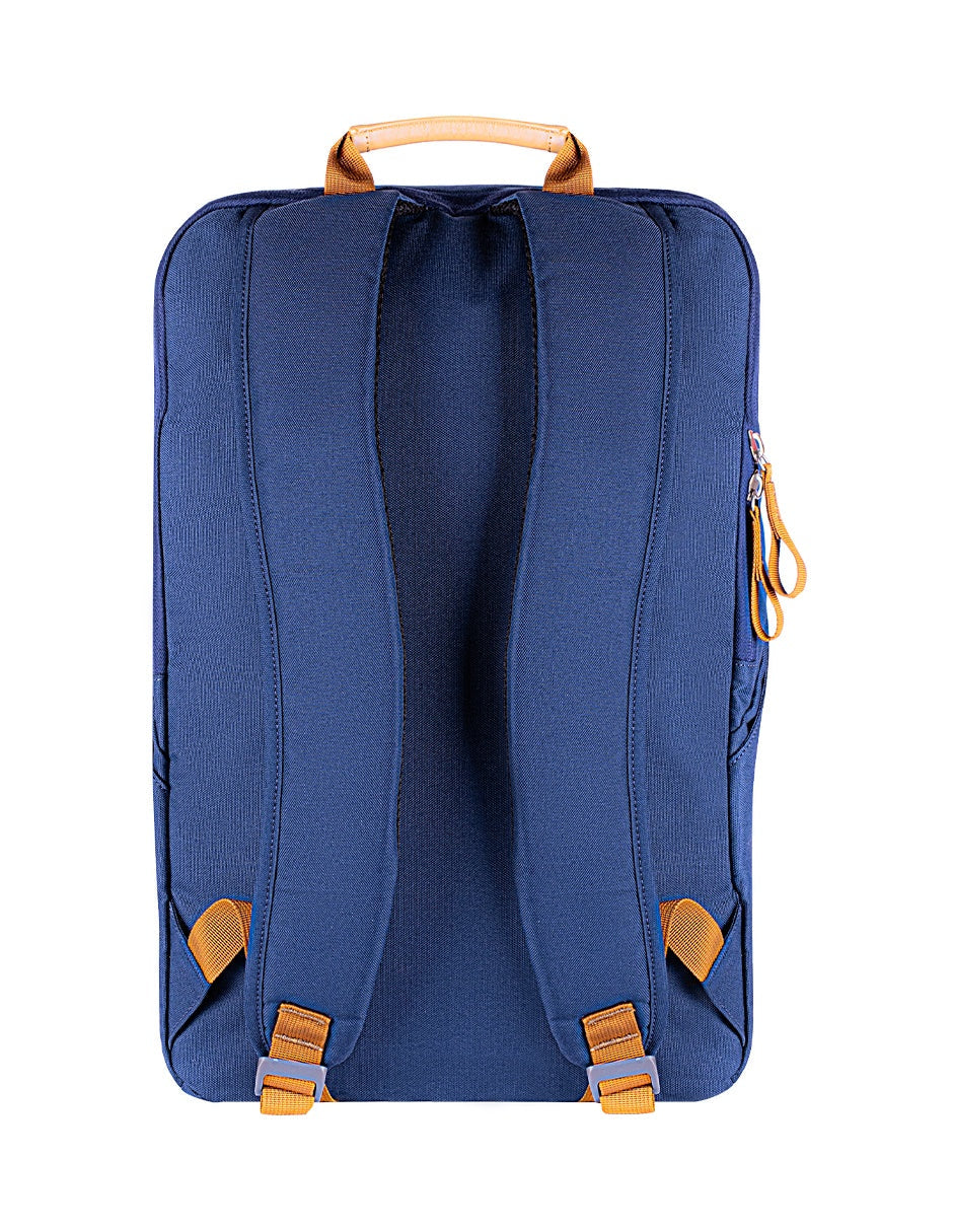 Backpack ECO HERO Techzone de 15.6 , 2 compartimientos, 1 acolchado para laptop, color Azul, GARANTIA LIMITADA DE POR VIDA.