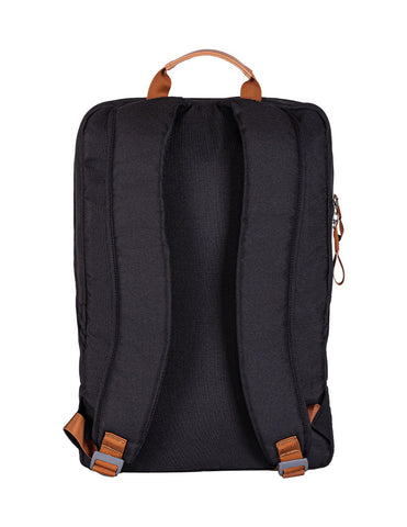 Backpack ECO HERO Techzone de 15.6, 2 compartimientos, 1 acolchado para laptop, color negro, GARANTIA LIMITADA DE POR VIDA.