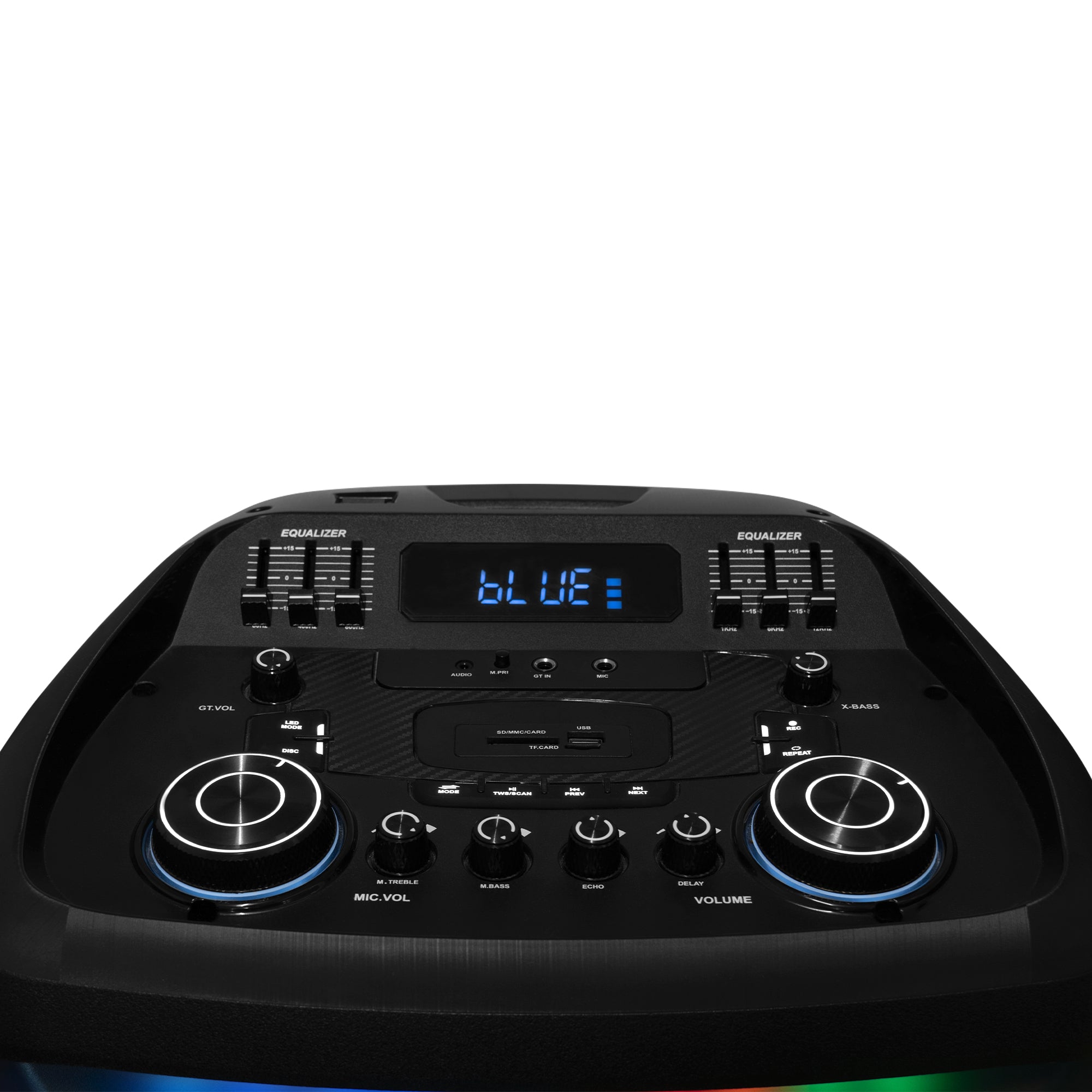 Bafle Vorago 2X15" Bt 5.3 Tws 180W Ecualizador Con Micrófono Negro - Ksp-800