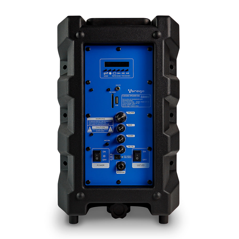 Bafle Vorago 8" Bt Recargable 1 Micr. Alamb. 30W Rgb, Ksp-302