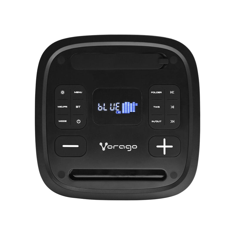 Bafle Vorago Ksp-580 Bocina Karaoke Control Remoto Microfono Inalambrico Tws Radio Usb Microsd 3.5Mm