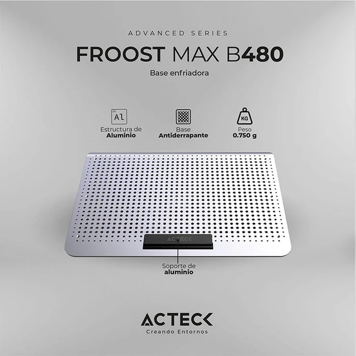 Base Enfriadora Acteck Froost Max B480 Para Laptop, 6 Ventiladores, Negro (Ac-936163)