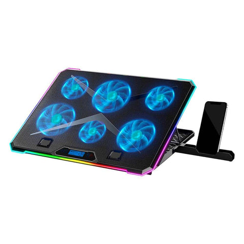Base Enfriadora Balam Rush EF707 para Laptop de 15-17",  6 Ventiladores Rgb Negro (BR-937429)