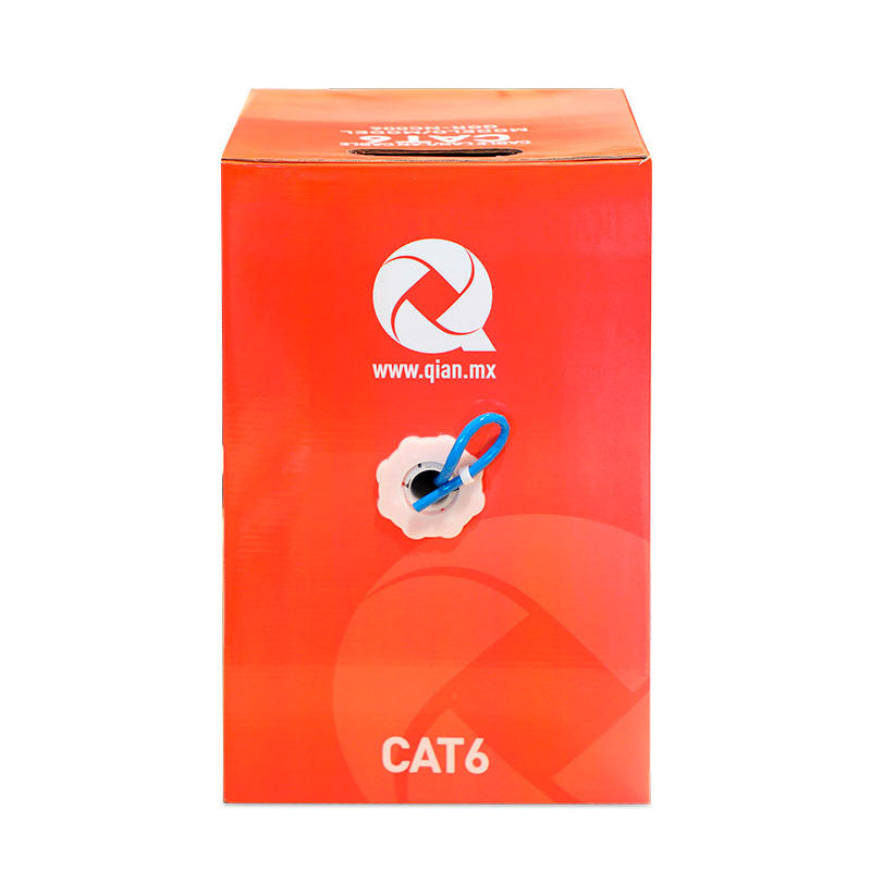 Bobina Utp Cat6 Qian De 100Mts, Uso  Interior, Azul, 23 Awg, Qhr-Cat6-10