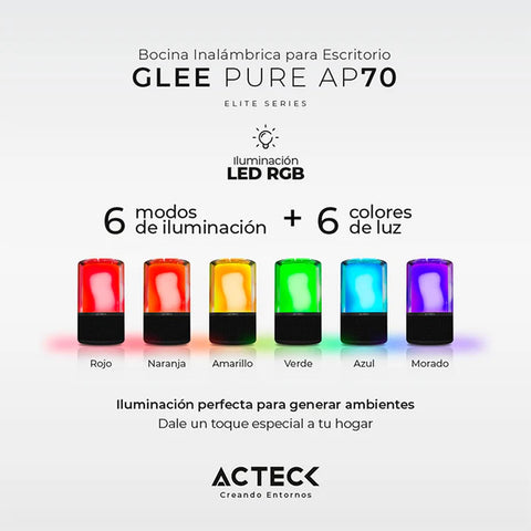 Bocina Acteck Glee Pure AP70 Bt 60W Bateria Recargable Negro (AC-936385)
